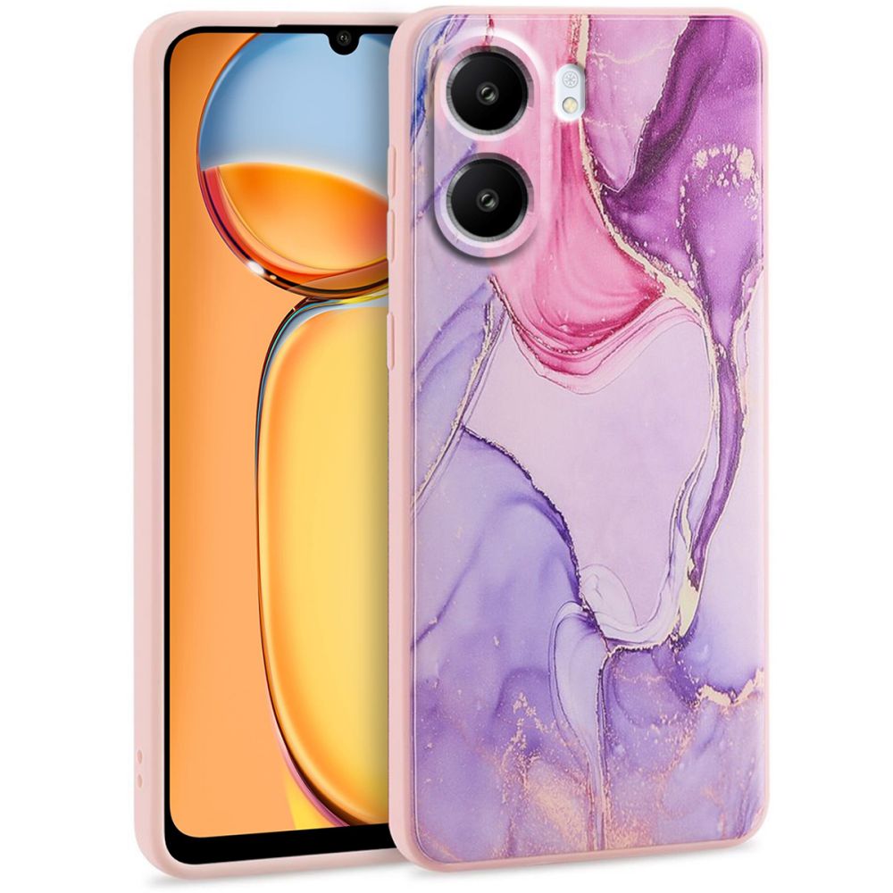 Xiaomi Redmi 13C Telefontok - Pink marble hátlap tok