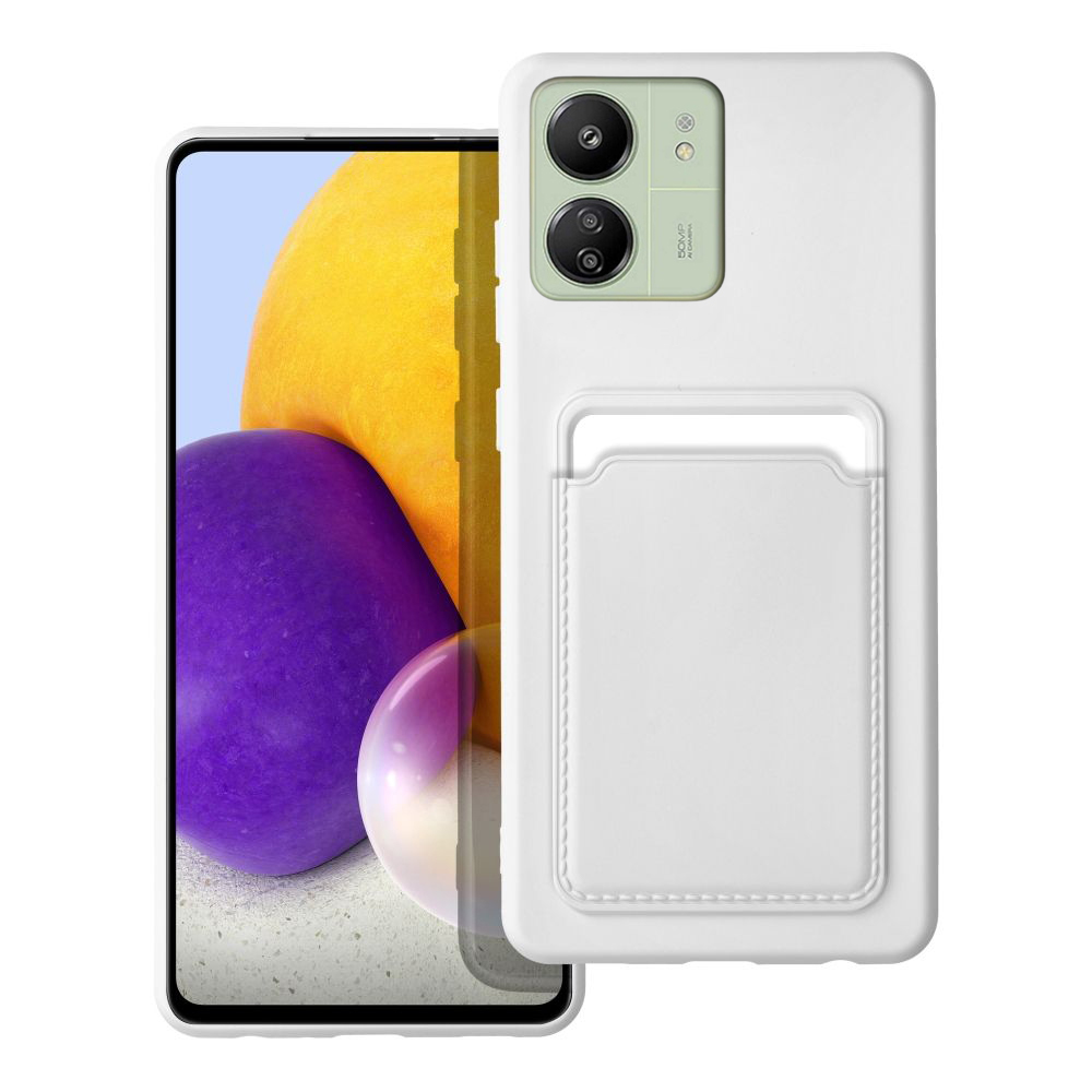 Xiaomi Poco C65 Telefontok - Forcell Card - fehér kártyatartós szilikon hátlap tok