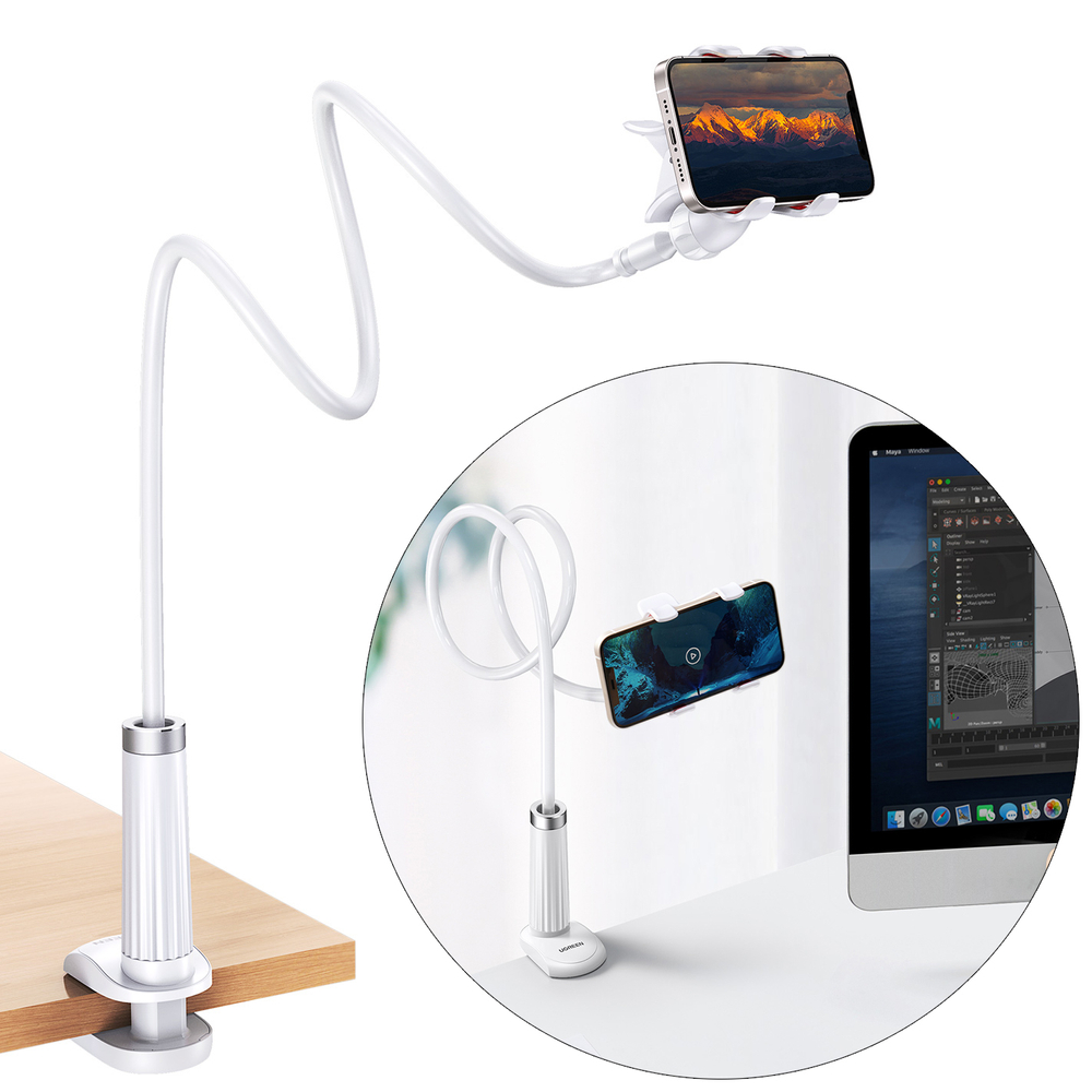 Ugreen LP113 asztali flexibilis telefon tartó állvány - univerzális - fehér