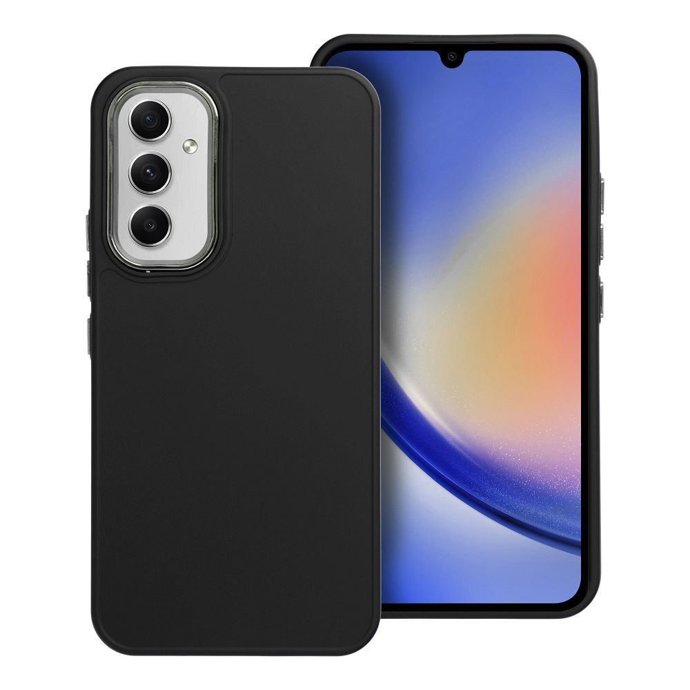 Samsung Galaxy A05s Telefontok - Frame - fekete műanyag hátlap tok, szilikon kerettel