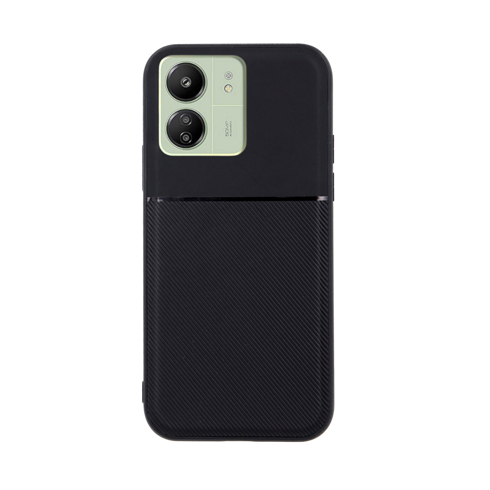 Xiaomi Redmi 13C Telefontok - Elegance fekete műanyag hátlap tok szilikon kerettel
