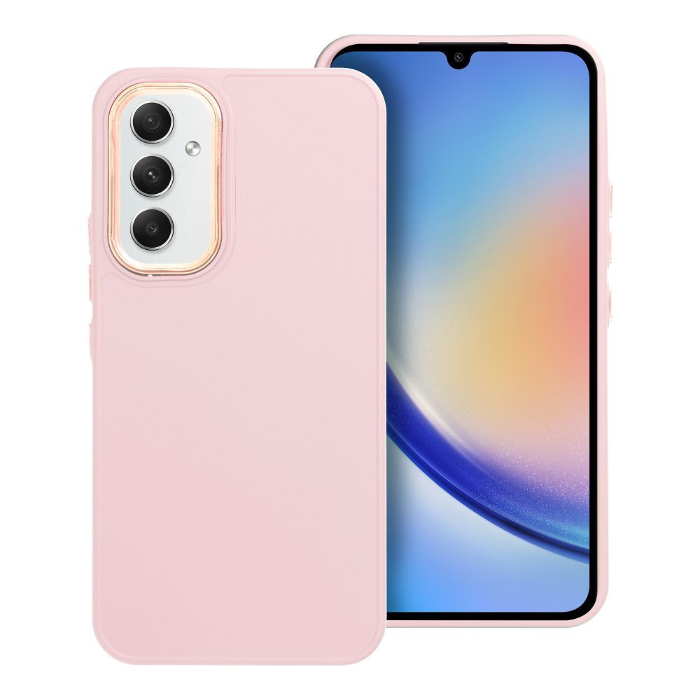 Samsung Galaxy A25 5G Telefontok - Frame - pink műanyag hátlap tok, szilikon kerettel