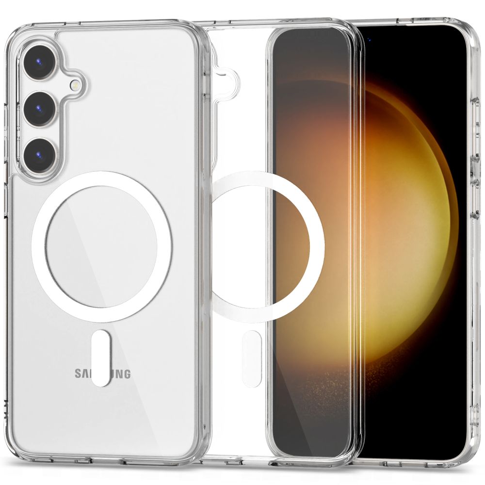 Samsung Galaxy S24+ (S24 Plus) Telefontok - Tech-Protect Flexair Hybrid - MagSafe kompatibilis átlátszó műanyag hátlap tok, szilikon kerettel