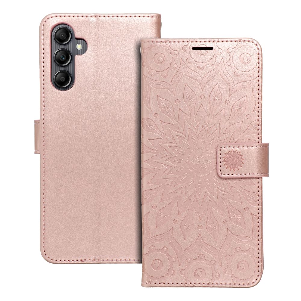 Samsung Galaxy A15 4G / 5G Telefontok - MEZZO mandala mintás rose gold mágneses szilikon keretes könyvtok