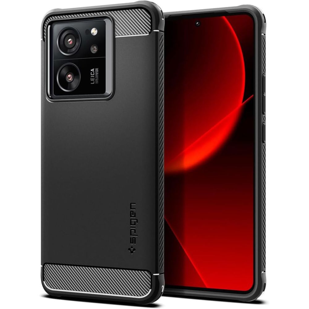 Xiaomi 13T Pro 5G Telefontok - SPIGEN Rugged Armor - matt fekete hátlap tok