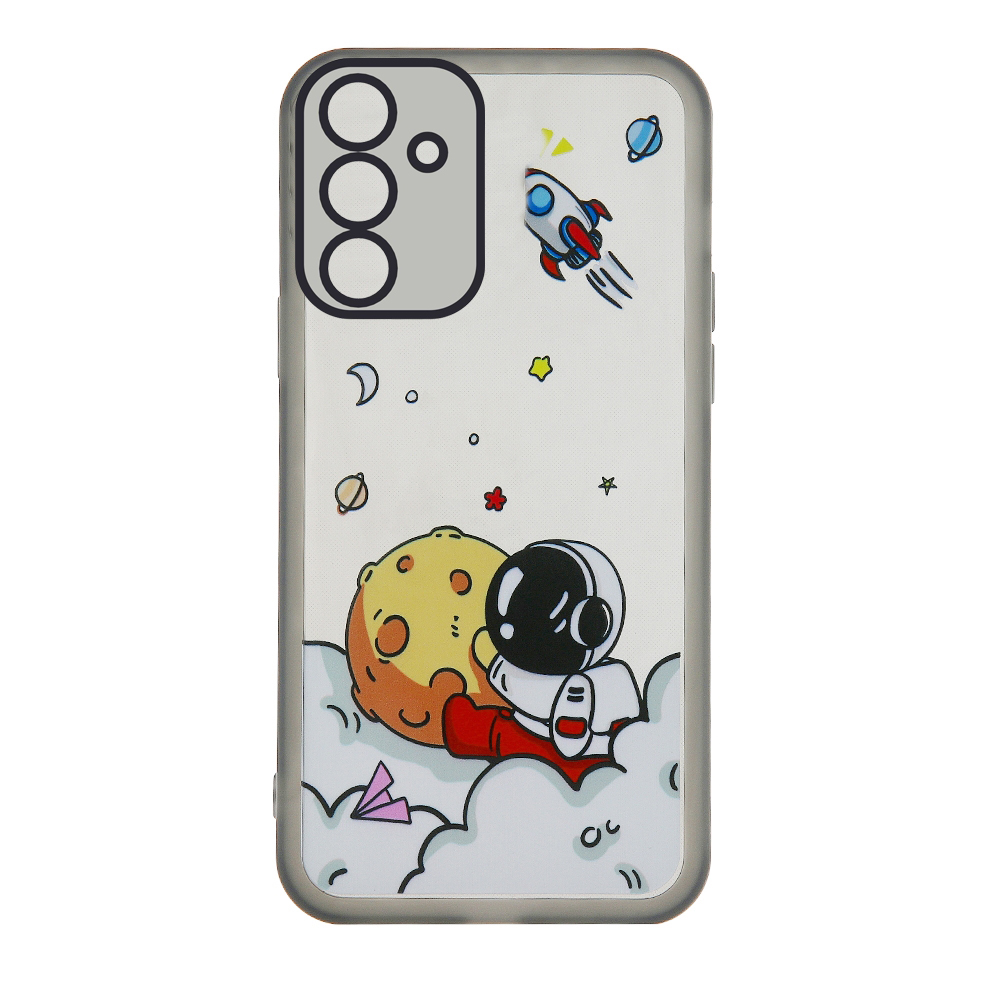 Samsung Galaxy A14 4G / LTE (A145) Telefontok - Ultra Trendy Space1 - mintás/szürke átlátszó szilikon hátlap tok