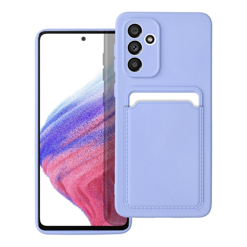 Samsung Galaxy A15 4G / 5G Telefontok - Forcell Card - lila kártyatartós szilikon hátlap tok