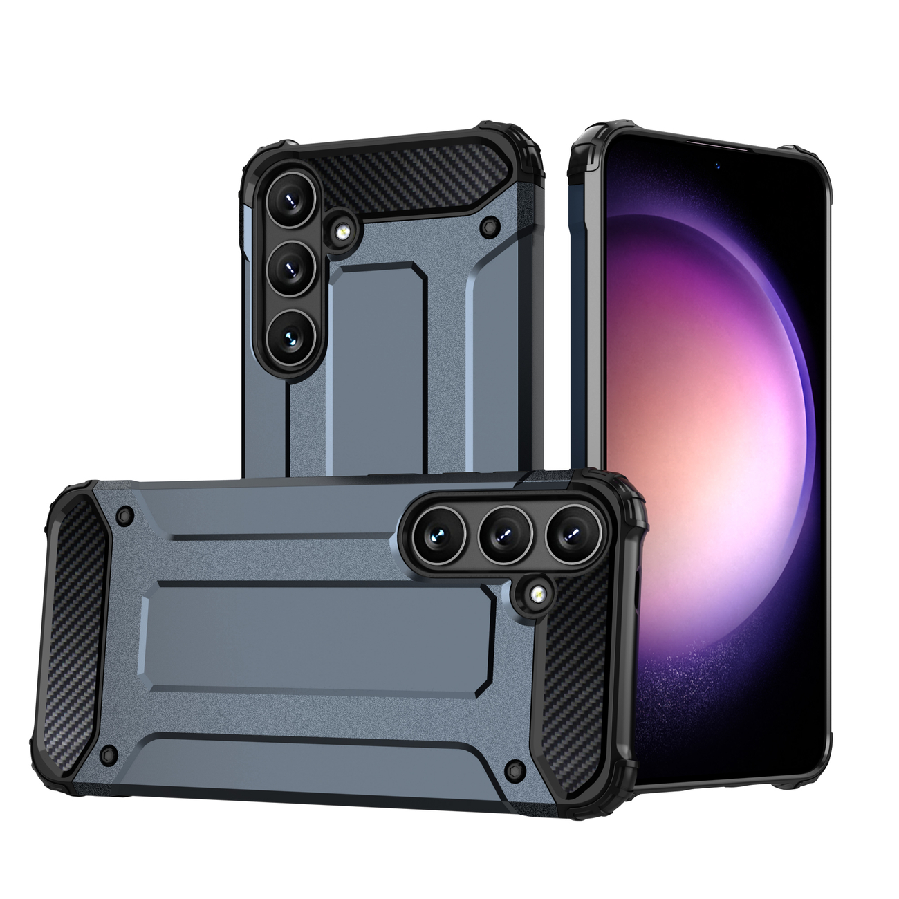 Samsung Galaxy S24+ (S24 Plus) Telefontok - Forcell Defender II kék ütésálló hátlap tok