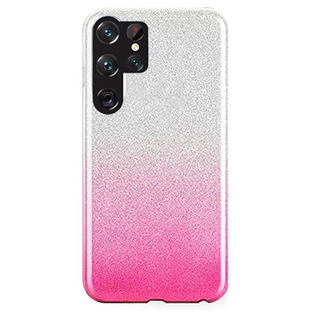 Samsung Galaxy S24 Ultra Telefontok - Ezüst / pink Shiny tok