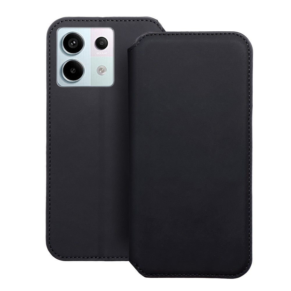 Telefontok Xiaomi Redmi Note 13 Pro 4G/LTE - Dual Pocket - fekete mágneses átlátszó szilikon keretes könyvtok