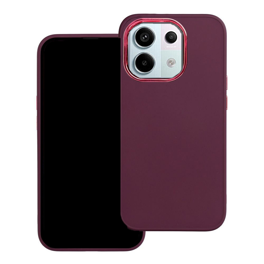 Xiaomi Redmi Note 13 5G Telefontok - Frame - sötét lila műanyag hátlap tok, szilikon kerettel