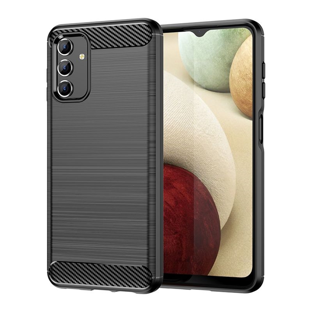 Samsung Galaxy M34 5G Telefontok - Carbon Fiber - fekete szilikon hátlap tok