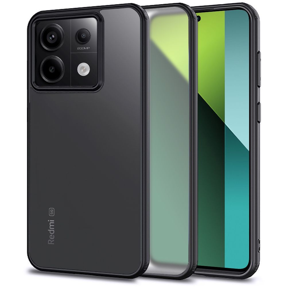 Xiaomi Poco X6 5G Telefontok - Tech-Protect Magmat matt fekete műanyag hátlap tok, szilikon kerettel