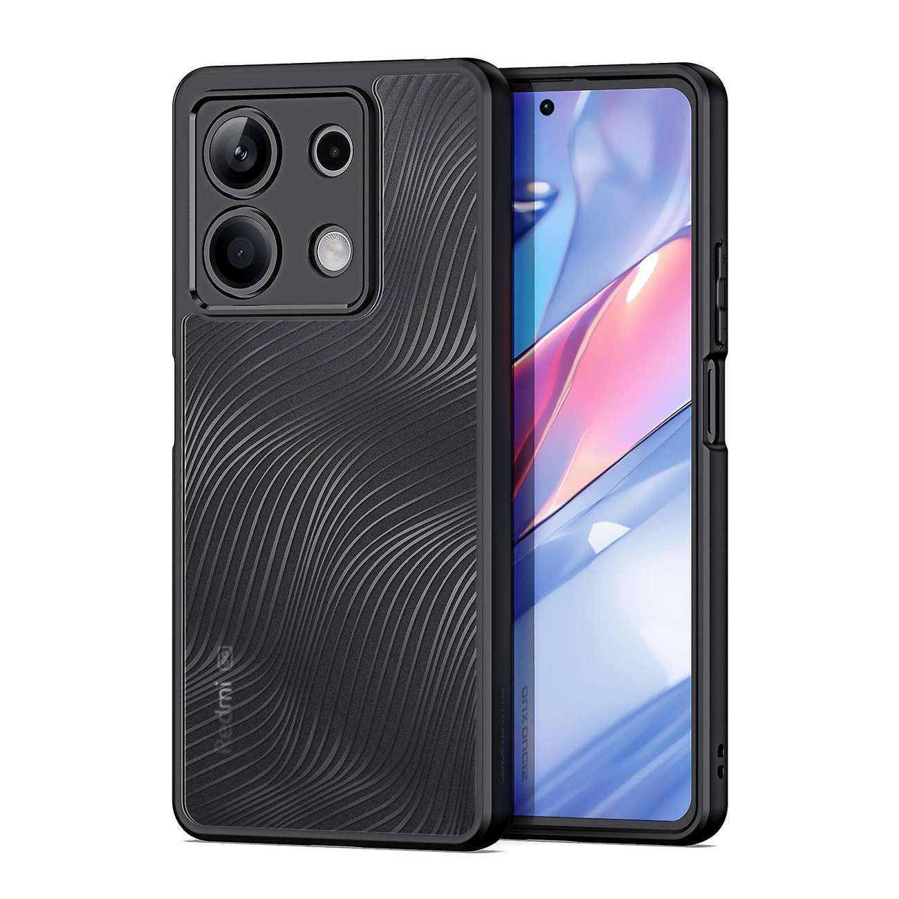 Xiaomi Redmi Note 13 5G Telefontok - DUX DUCIS Aimo - átlátszó hátlap tok, fekete kerettel