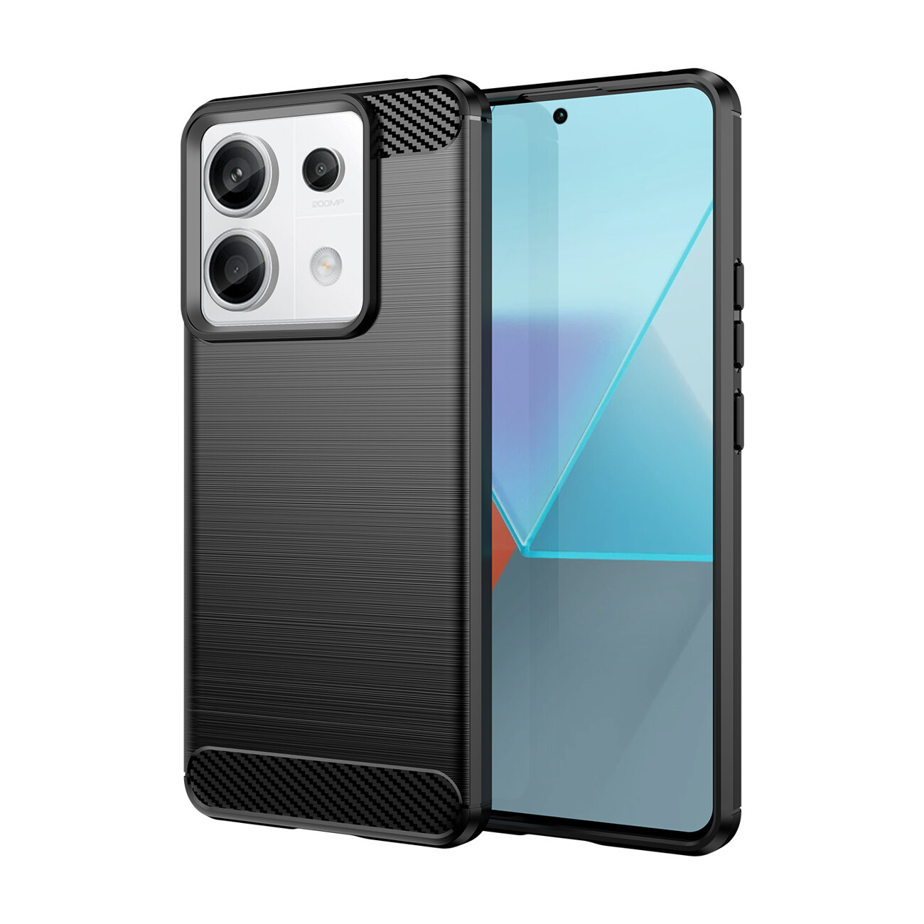 Xiaomi Redmi Poco X6 5G Telefontok - Carbon Fiber fekete szilikon tok