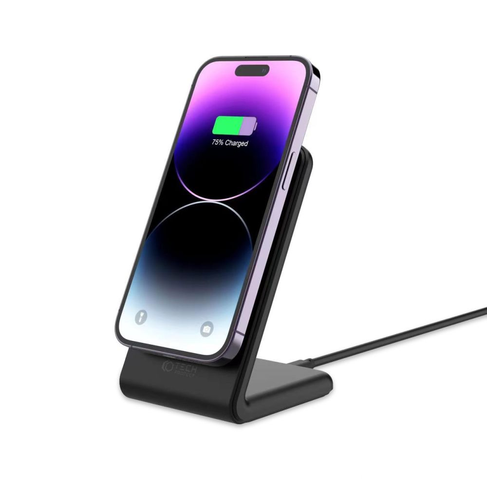 Töltő: TECH-PROTECT QI15W-A23 - MAGSAFE vezeték nélküli töltő, fekete