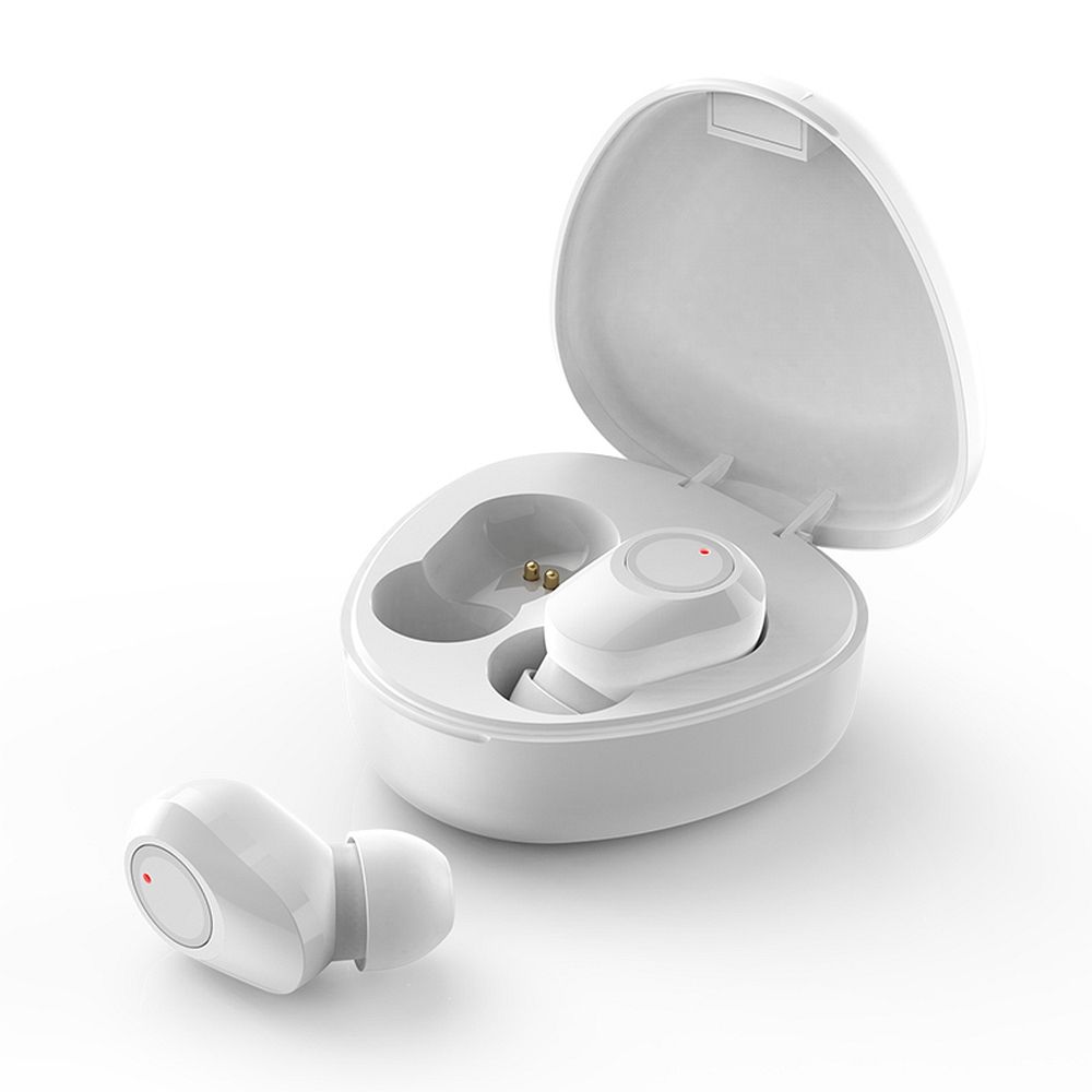 TWS M9 Headset - fehér bluetooth headset, töltő tokkal