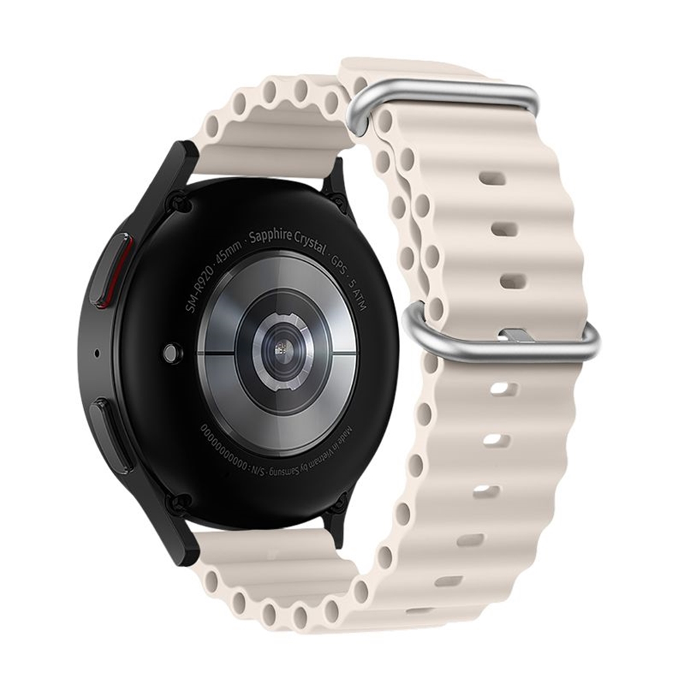 Okosóra szilikon szíj - Samsung Galaxy Watch 3 (45 mm) szíj - F- Design FS01 - csontfehér szilikon szíj (szíj szélesség: 22 mm)