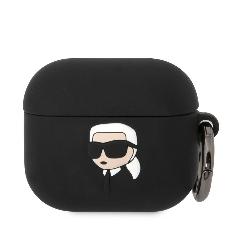 Karl Lagerfeld Karl Head - fekete szilikon tok Airpods 3 tartó