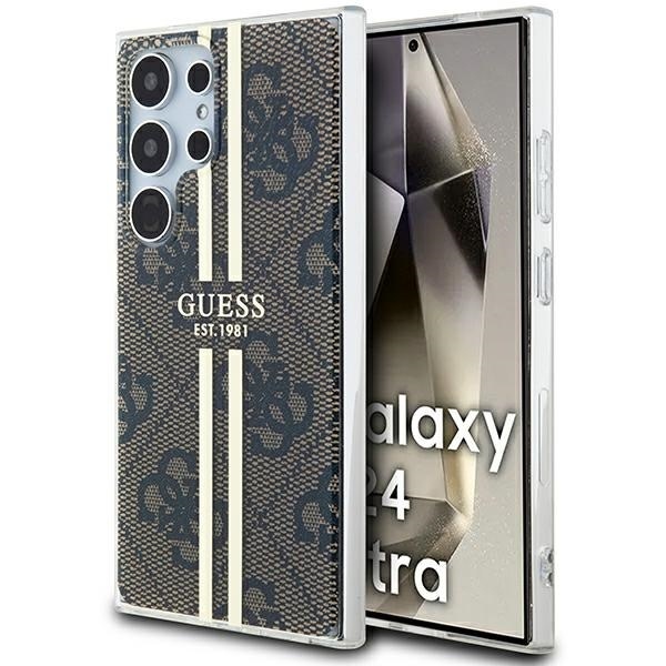 Samsung Galaxy S24 Ultra Telefontok - Guess Barna Aranycsíkos hátlaptok