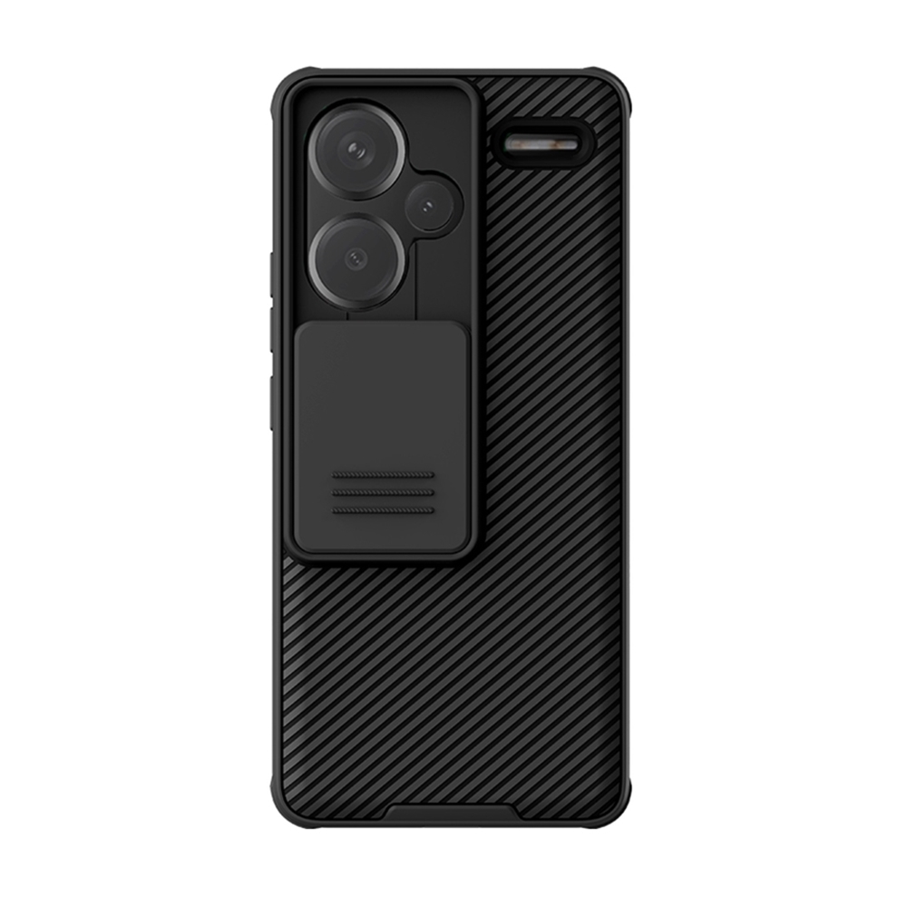 Xiaomi Redmi Note 13 Pro+ 5G Telefontok - Nillkin csúsztatható kameravédős fekete hátlap tok