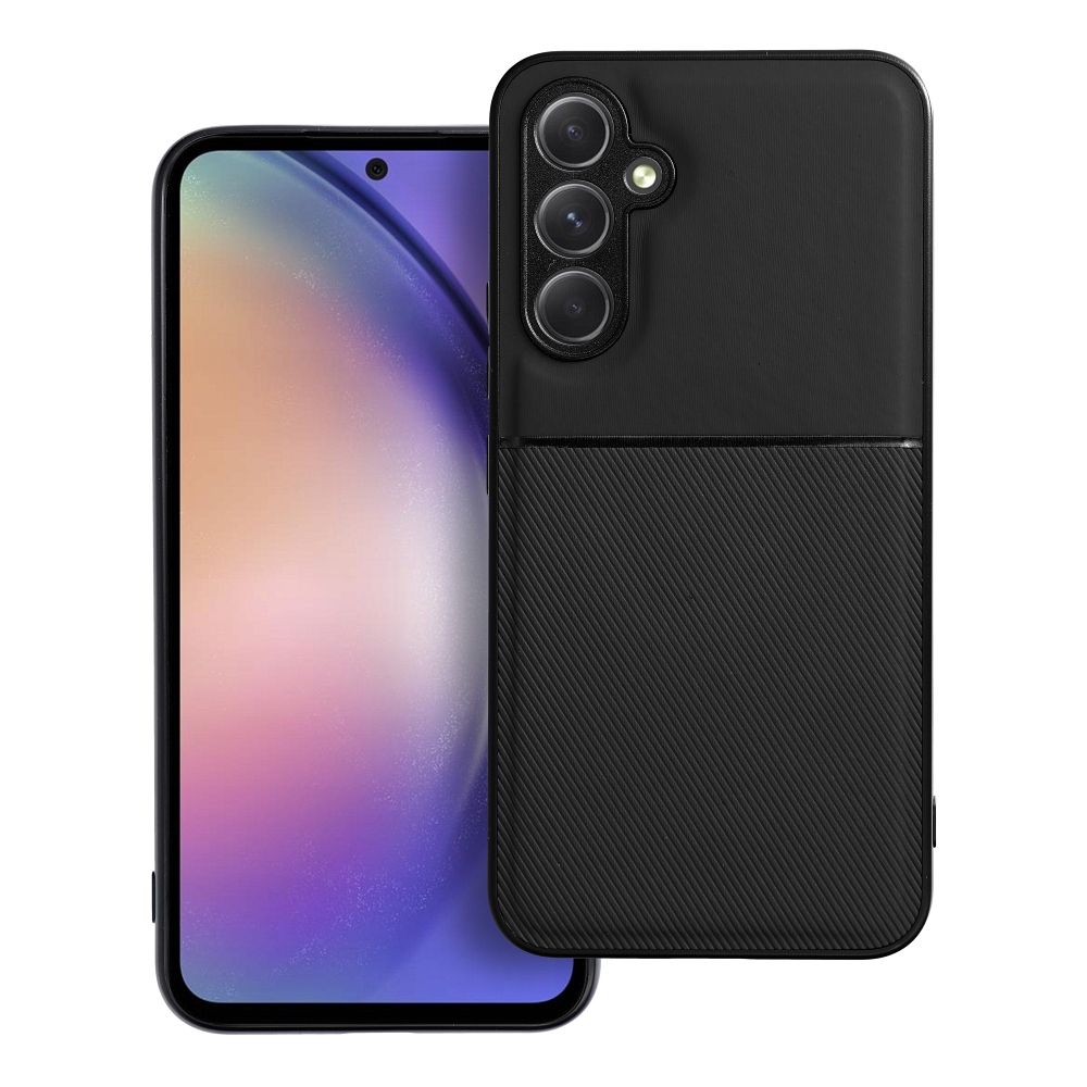 Telefontok Samsung Galaxy A35 5G - Elegance fekete műanyag hátlap tok szilikon kerettel