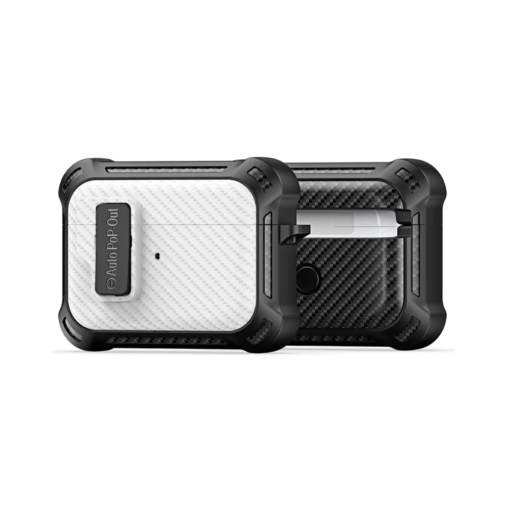 Dux Ducis Peci fehér carbon mintás tok - AirPods Pro 2 tartó