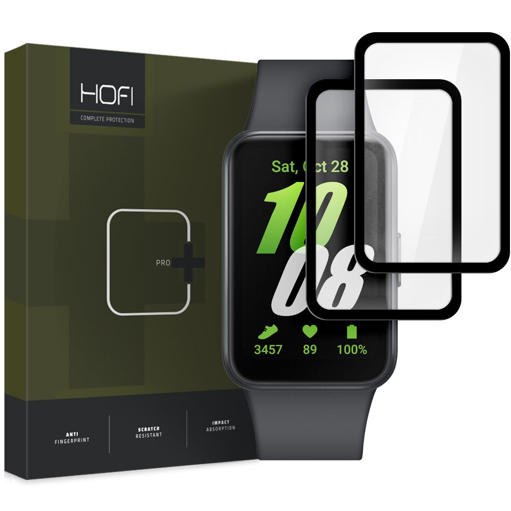 Okosóra fólia - Samsung Galaxy Fit 3 fólia - HOFI Glass Pro+ fólia fekete kerettel (2 db)