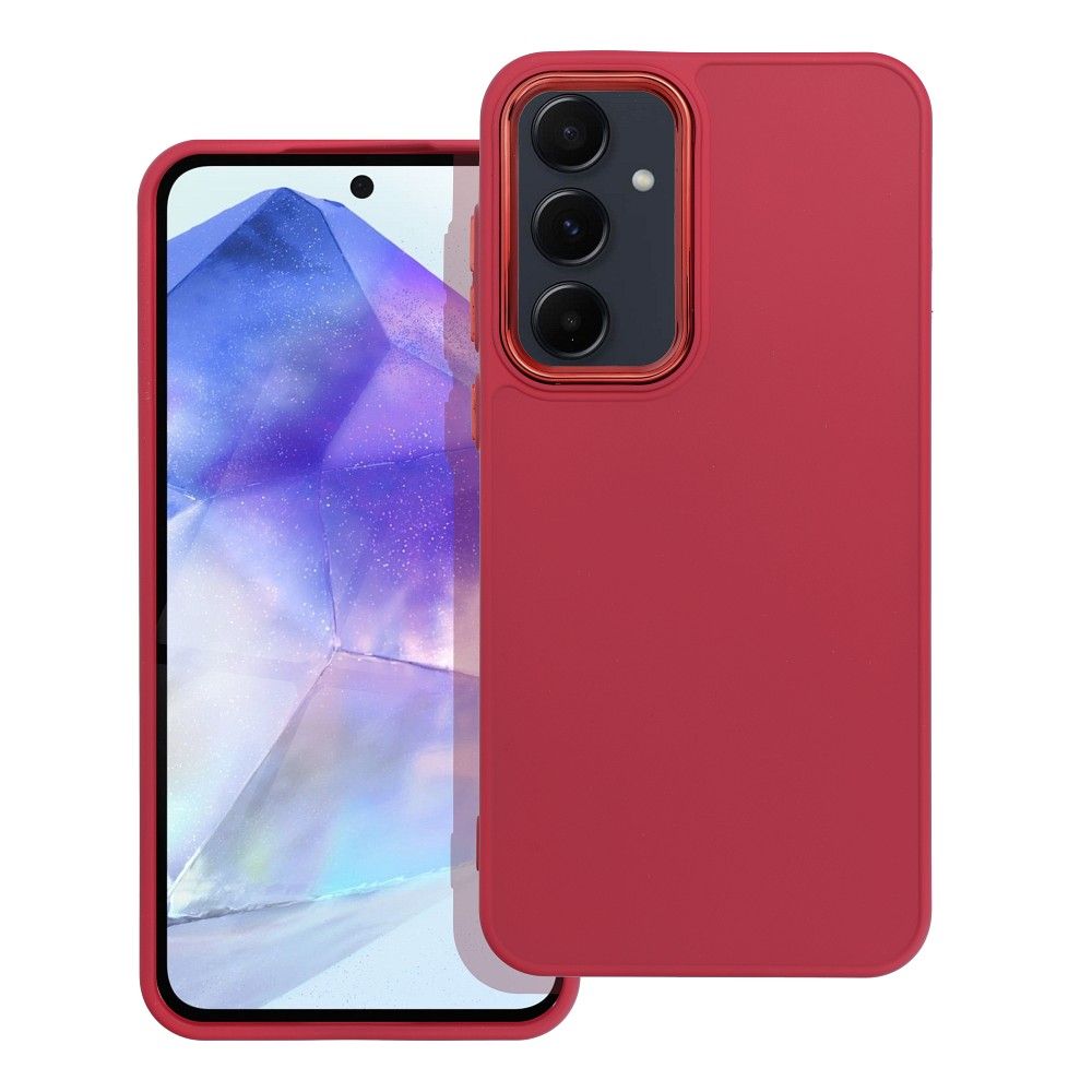 Telefontok Samsung Galaxy A55 5G - Frame - burgundy műanyag hátlap tok, szilikon kerettel