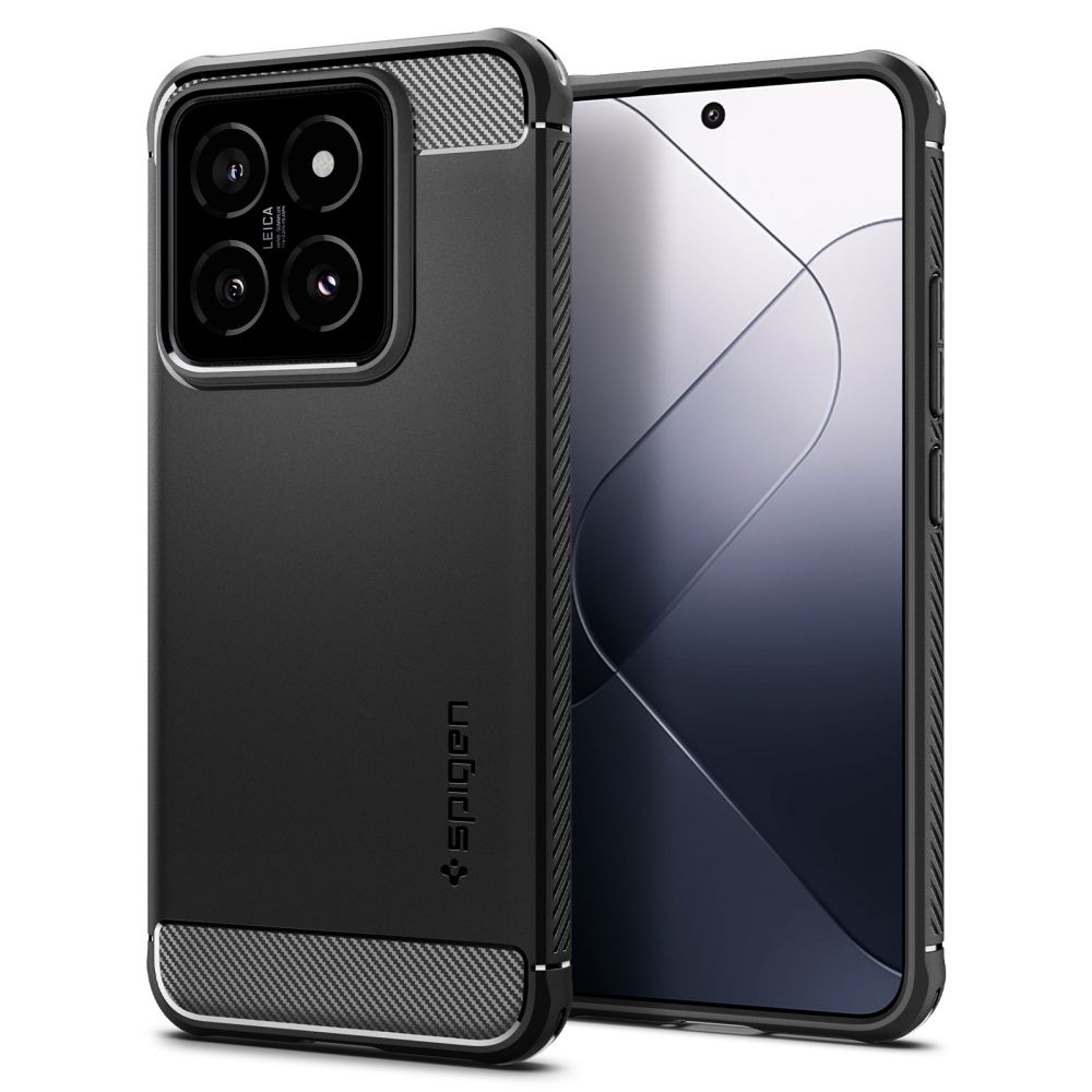 Telefontok Xiaomi 14 5G - SPIGEN Rugged Armor - matt fekete hátlap tok