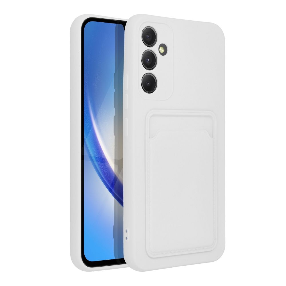 Telefontok Samsung Galaxy A55 5G - Forcell Card - fehér kártyatartós szilikon hátlap tok