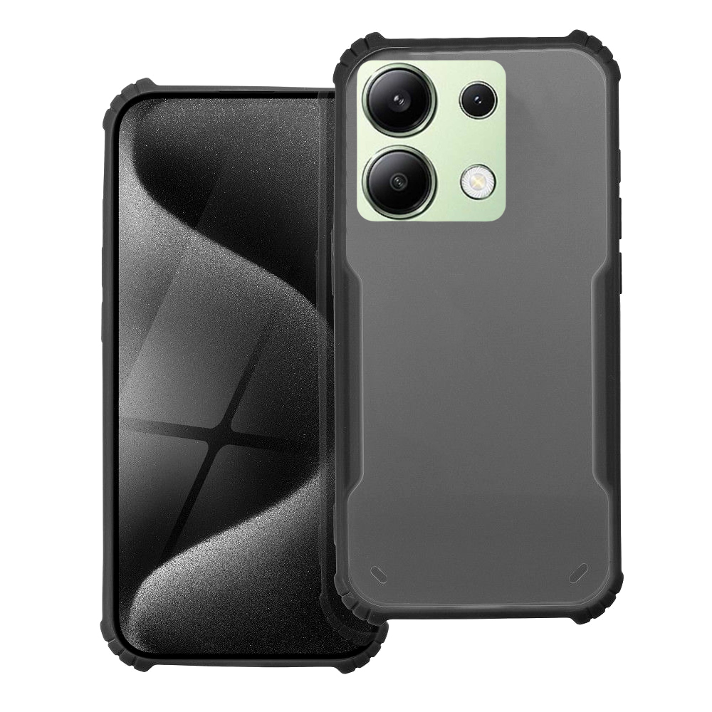 Telefontok Xiaomi Redmi Note 13 4G / LTE - fekete / átlátszó ütésálló hátlap tok