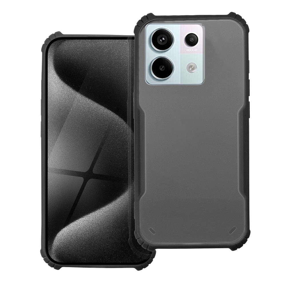 Telefontok Xiaomi Poco X6 5G - fekete / átlátszó ütésálló hátlap tok