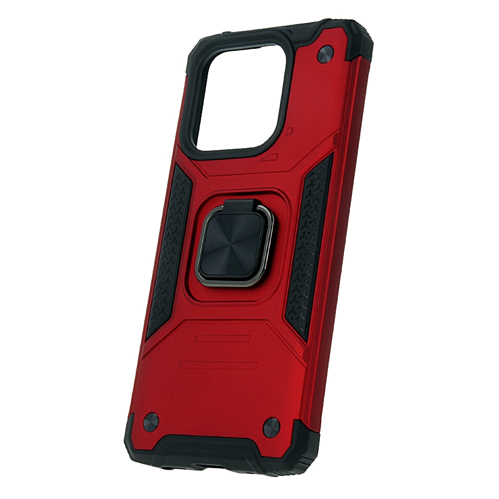 Telefontok Xiaomi Redmi 12C - Nitro Ring Armor - piros gyűrűs, kitámasztható, ütésálló műanyag hátlaptok