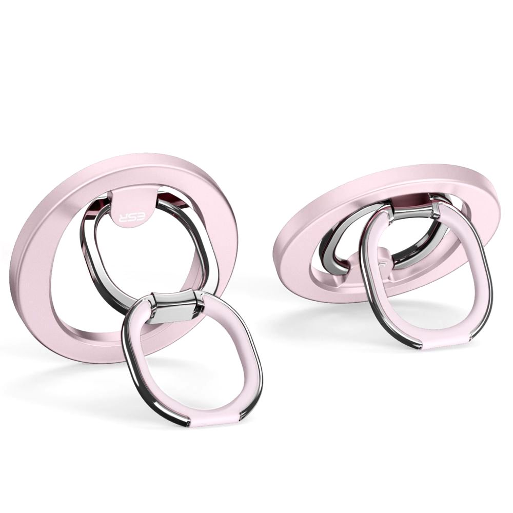 Telefontartó ESR HaloLock - MagSafe kompatibilis, fém kitámasztó, ujjgyűrű - pink (1db)