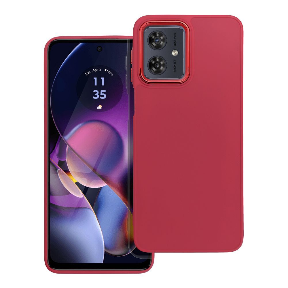 Motorola Moto G54 5G / G54 Power 5G telefontok - Frame - magenta műanyag hátlap tok, szilikon kerettel