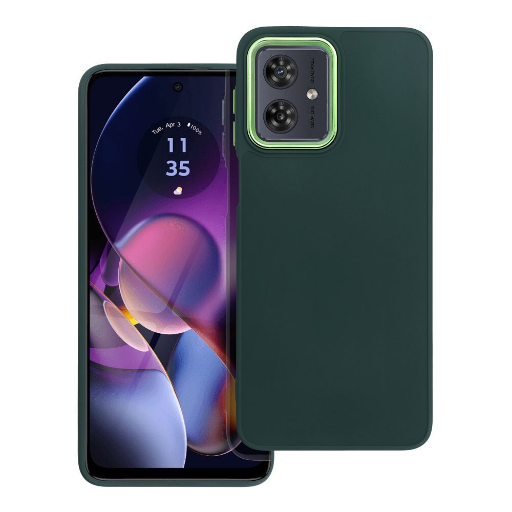 Motorola Moto G54 5G / G54 Power 5G telefontok - Frame - zöld műanyag hátlap tok, szilikon kerettel