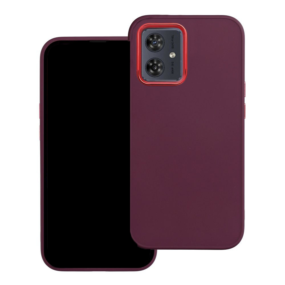Motorola Moto G54 5G / G54 Power 5G telefontok - Frame - sötét lila műanyag hátlap tok, szilikon kerettel