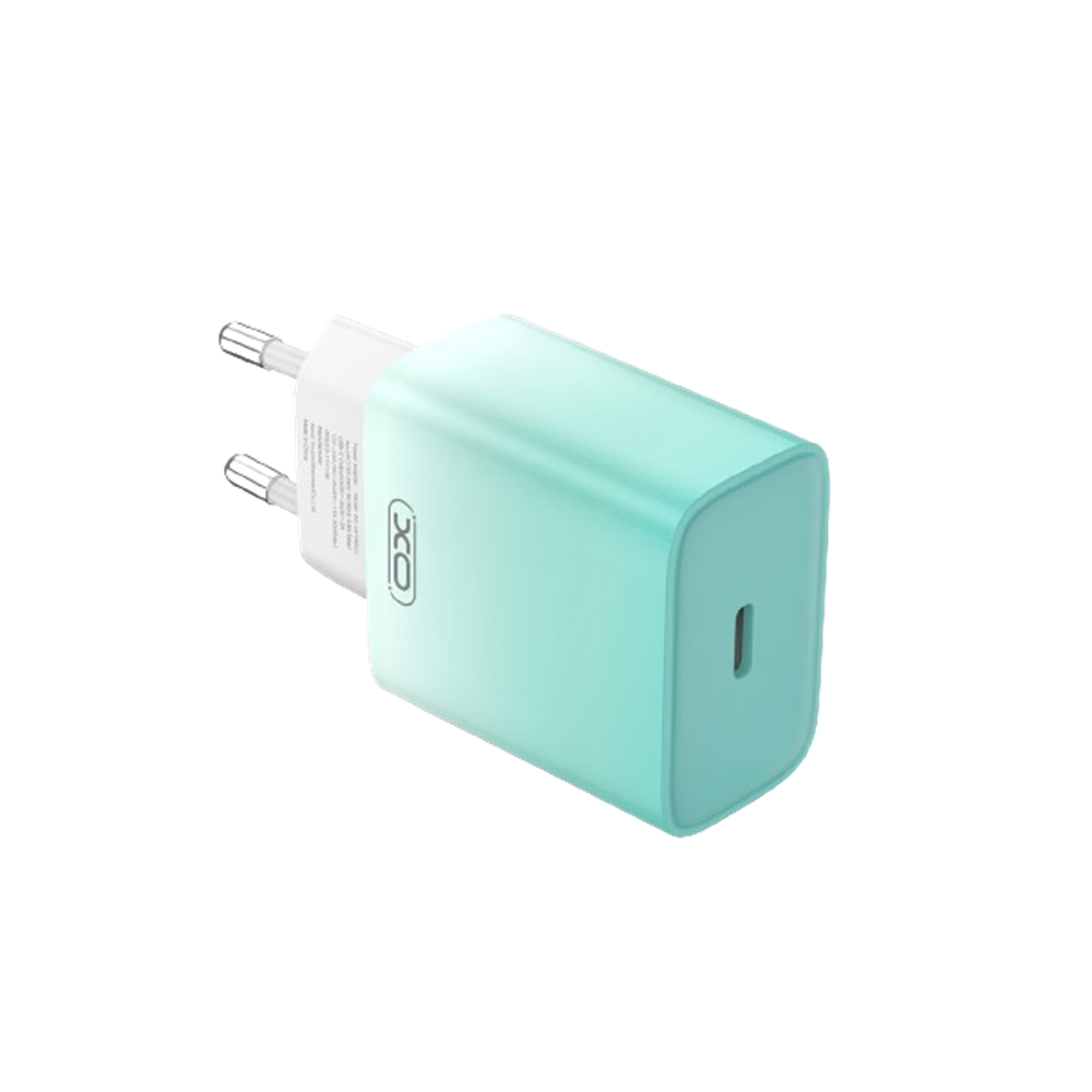 XO CE18 telefon töltő - Type-C (USB-C) fehér/kék hálózati töltőfej, 30W