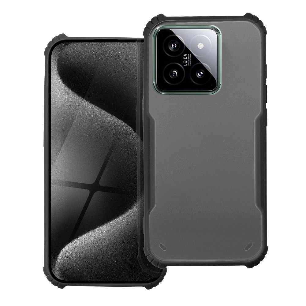 Telefontok Xiaomi 14 5G - fekete / átlátszó ütésálló hátlap tok