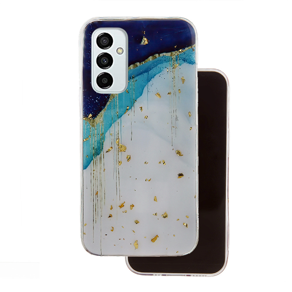 Telefontok Samsung Galaxy A25 5G - Gold Glam Iceberg - mintás műanyag hátlap tok, szilikon kerettel