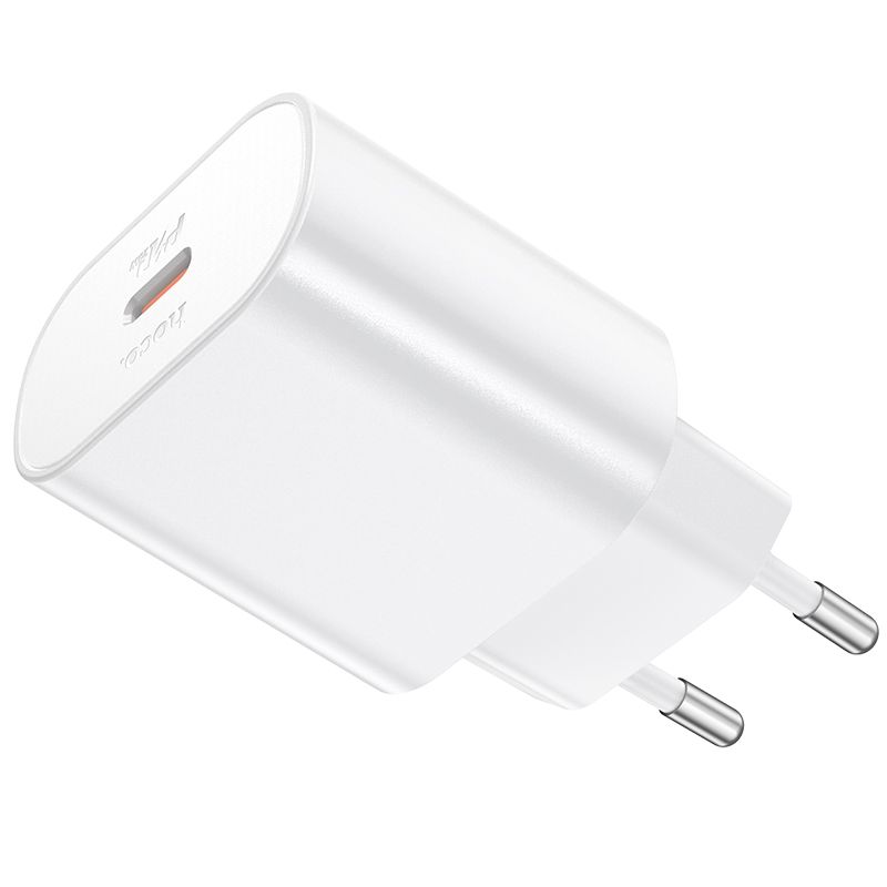 HOCO N22 telefon töltő - Type-C (USB-C) fehér hálózati töltőfej, 25W