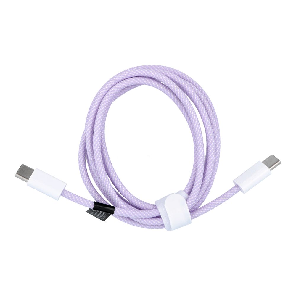 Univerzális kábel - Type-C (USB-C) / Type-C (USB-C) lila szövet kábel 1,5m, 60W