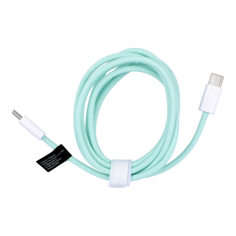 Univerzális kábel - Type-C (USB-C) / Type-C (USB-C) zöld szövet kábel 1m, 60W