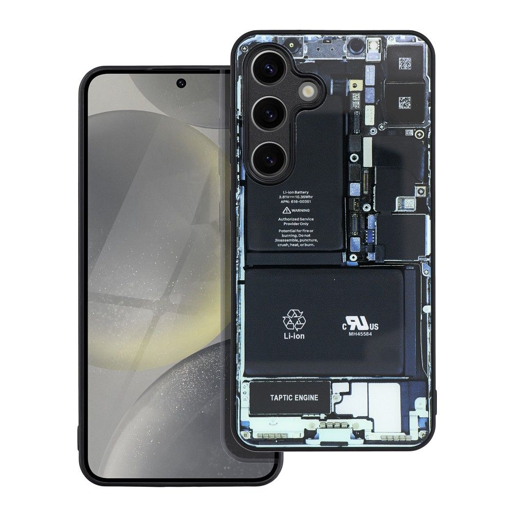 Samsung Galaxy A05s telefontok - Tech design1 - mintás műanyag hátlap tok, szilikon kerettel