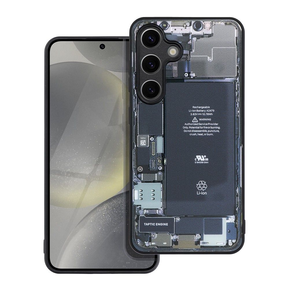 Samsung Galaxy A05s telefontok - Tech design2 - mintás műanyag hátlap tok, szilikon kerettel
