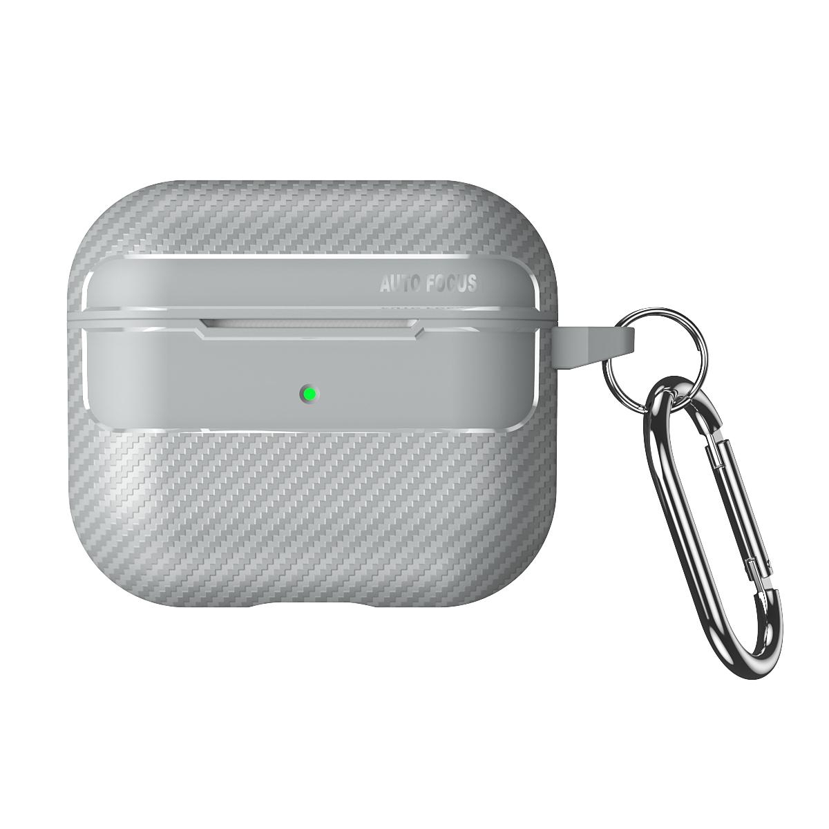 Airpods Pro 1: Carbon mintás szürke tartó, karabinerrel