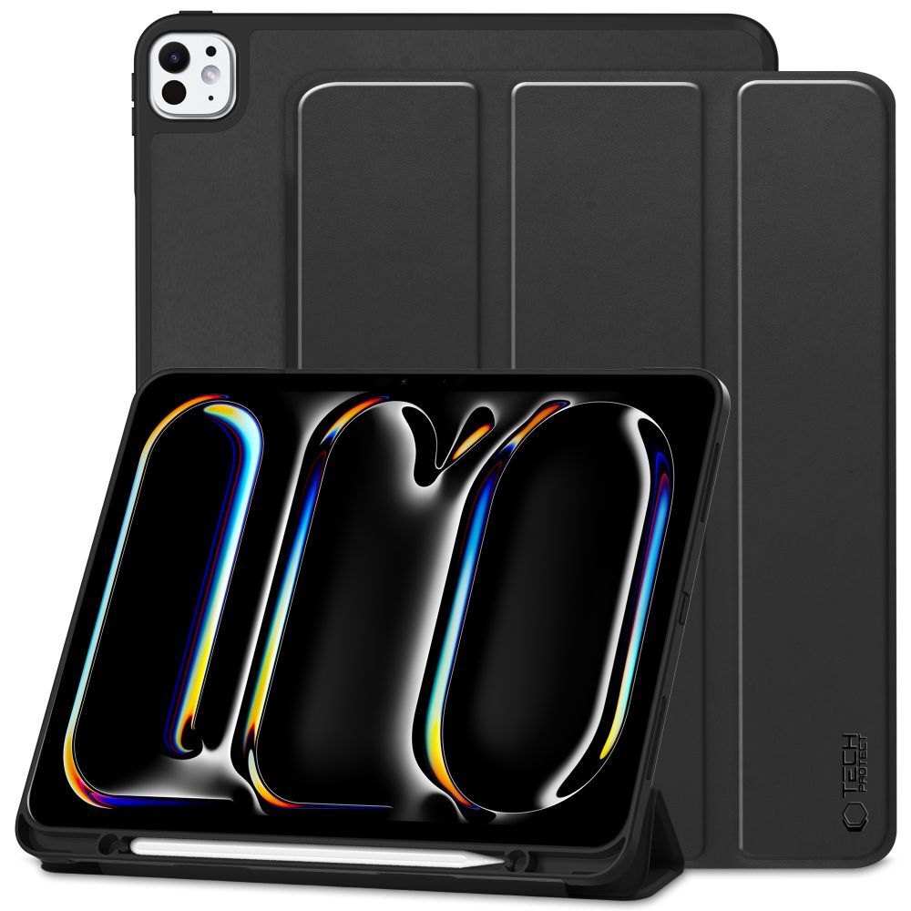 Tablettok iPad Pro 11 2024 (5. Gen, 11 coll) - fekete smart case, ceruza tartóval