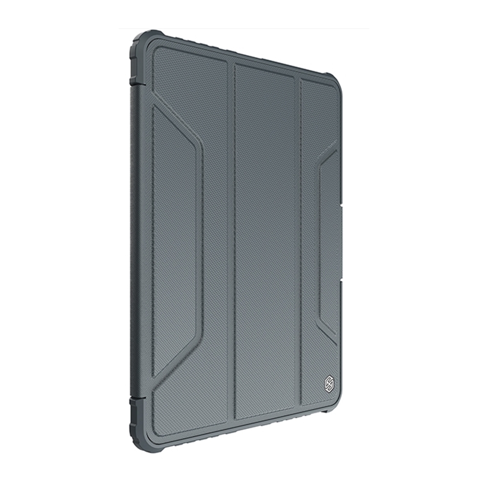 iPad Air 5 (2022, 10,9 coll) - Nillkin Bumper - szürke ütésálló smart case tablettok ceruza tartóval, mágneses füllel