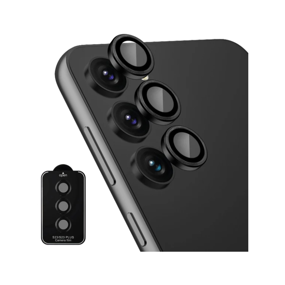 Samsung Galaxy A55 5G - Metal - üveg, kameralencse védőkeret - fekete